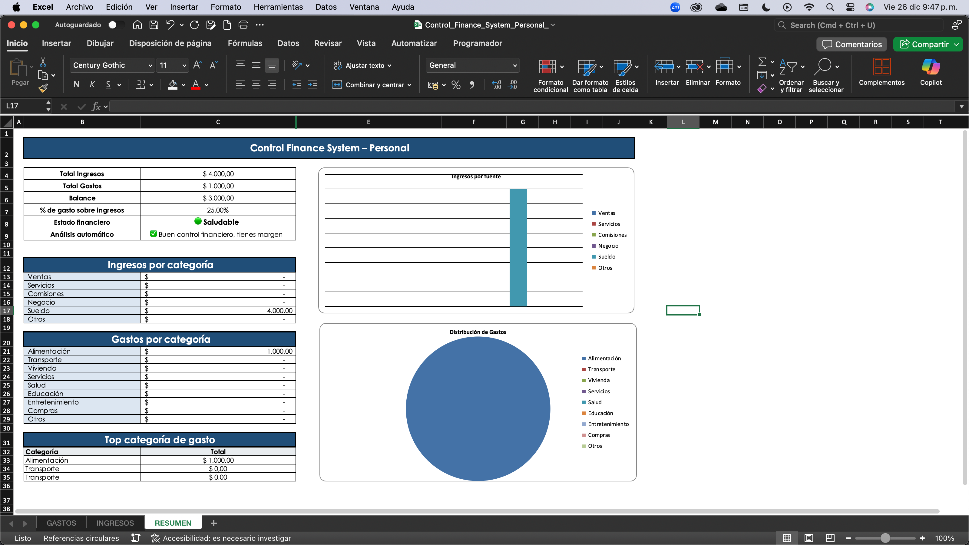 Control Finance System – Personal