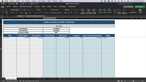 Control de Ahorro y Metas